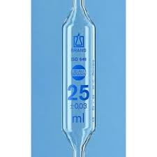 Pipetas aforadas, BLAUBRAND®, 25ml, clase AS, 1 aforo, vidrio AR-GLAS®, DE-M. Compra por múltiplo de 6/Precio x un. Brand.